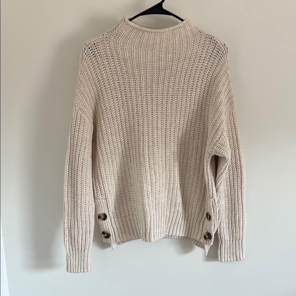 Madewell Cotton/Wool Blend Knit Cream Sweater